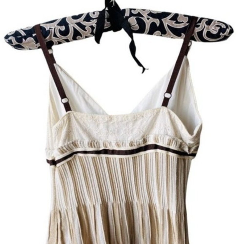 Vintage Tristan Maxi Pleated Striped Strappy Dress - Picture 10 of 13